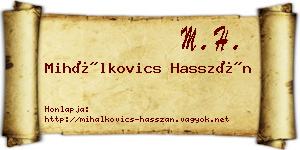 Mihálkovics Hasszán névjegykártya